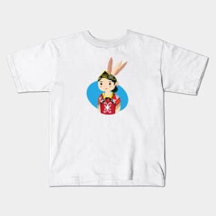 Dayak Girl traditional wedding from Kalimantan Indonesia by xoalsohanifa Kids T-Shirt